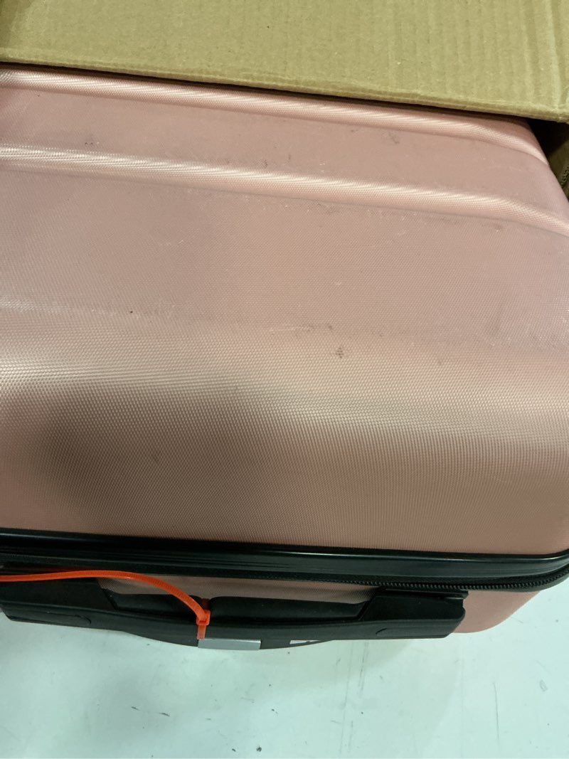 Condition photo showing As Is for Sweetcrispy Carry on Suitcase Set, Luggage with Spinner Wheels, Hard Shell ABS, TSA Lock, Bronze Black, 3-PCS Set (20/24/28 inch) Bronze Black 3-PCS Set (20/24/28 Inch)