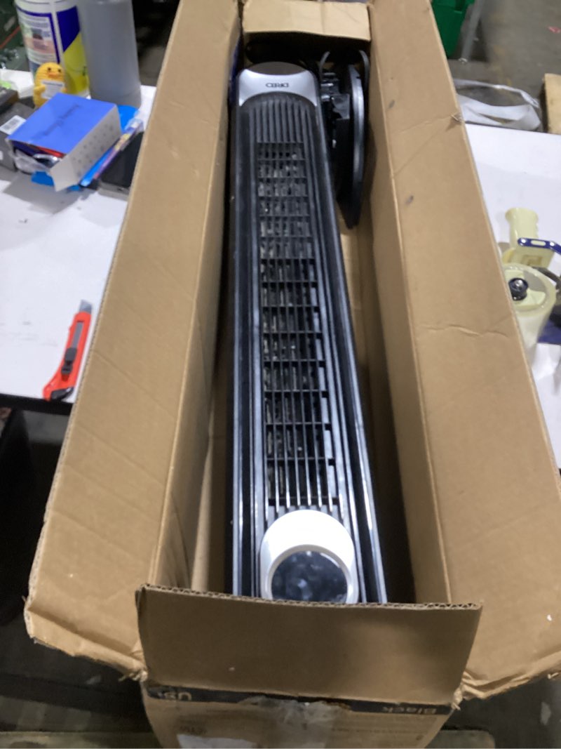 Condition photo showing As Is for Dreo Tower Fan for Bedroom, 90° Oscillating Standing Fan, 30ft far, 28dB Quiet for Sleep, 6 Speeds, 4 Modes, 12H Timer, 42 Inch, Bladeless, Remote, for Home, Office, Room, Cruiser Pro T1 Black Standard Fan