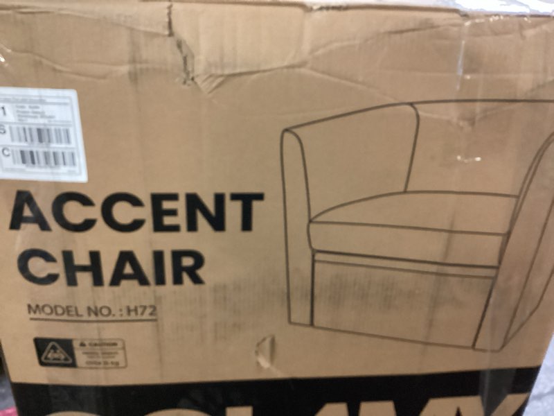 Condition photo showing New/Like New for COLAMY Morden Velvet Living Room Side Chair with Storage Ottoman 1pcs, Single Sofa Armchair with Lounge Seat, Upholstered Barrel Accent Chair for Bedroom/Office/Reading Spaces, Green Set of 2 Velvet Green