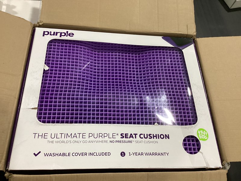 Condition photo showing Good Condition for purple ultimate seat cushion | pressure reducing grid designed for ultimate comfort | designed for gaming | made in the usa