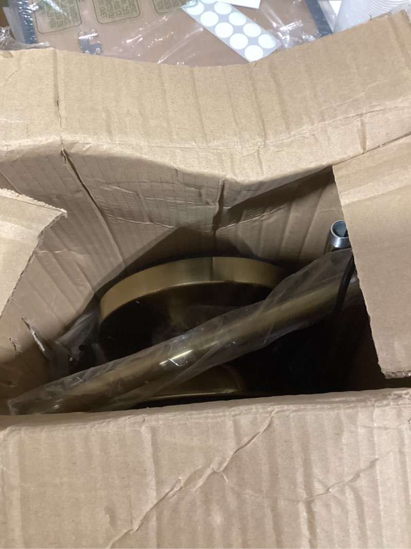 Condition photo showing As Is for BoostArea Dimmable Floor Lamp,30W 3000LM Super Bright LED Torchiere Standing Lamp with Remote & Touch Control,71 in Tall Pole Sky Modern Floor Lamps for Living Room Bedroom Office,2700k-6500k,Gold 30W Gold