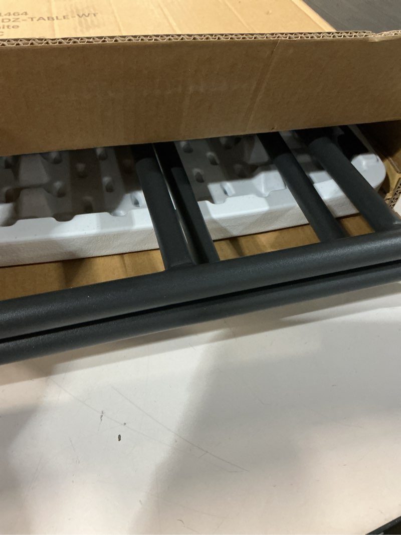 Condition photo showing Good Condition for 30 Inch Folding Table, Adjustable Height TV Tray for Small Spaces, Heavy Duty Foldable Utility Table for Laptop, Dining, Camping, No Assembly, 200 lbs Capacity, White Granite White 30 Inch