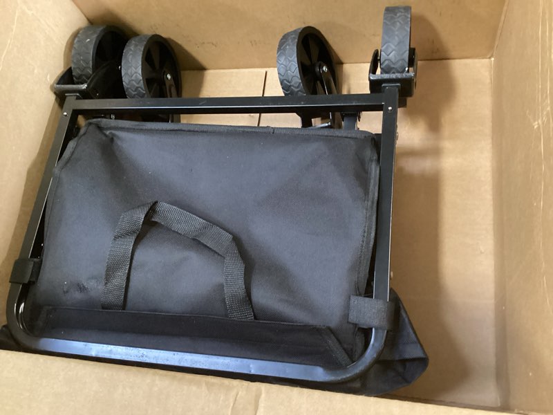 Condition photo showing As Is for Wagons Carts Foldable - Collapsible Wagon Cart with Wheels – Folding Foldable Wagon Small Portable Lightweight for Sports, Camping, Storage, Travel, Shopping Deep Black