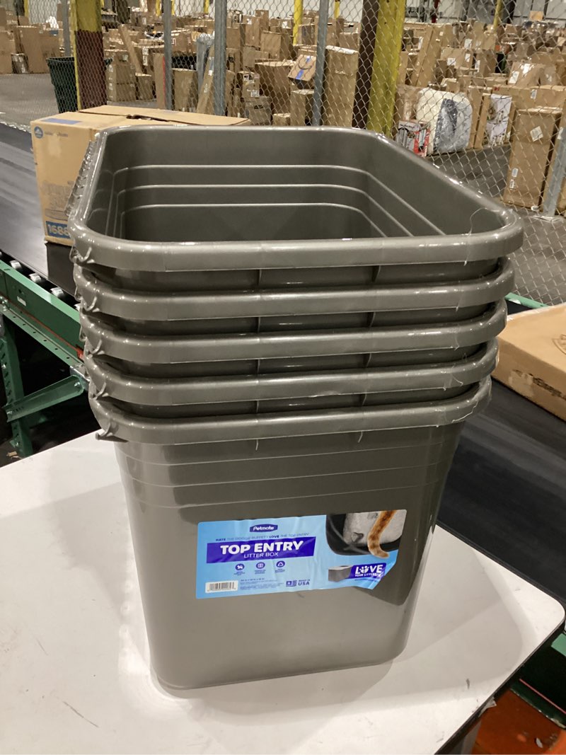 Condition photo showing Good Condition for petmate enclosed cat litter boxes with hinged lid and wide top entry opening, cat litter box enclosure with filter lid, made in usa, scoop not included