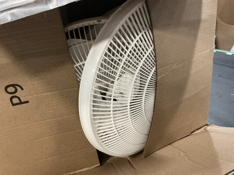 Condition photo showing As Is for lasko 2520 oscillating stand fan,white 16 inch