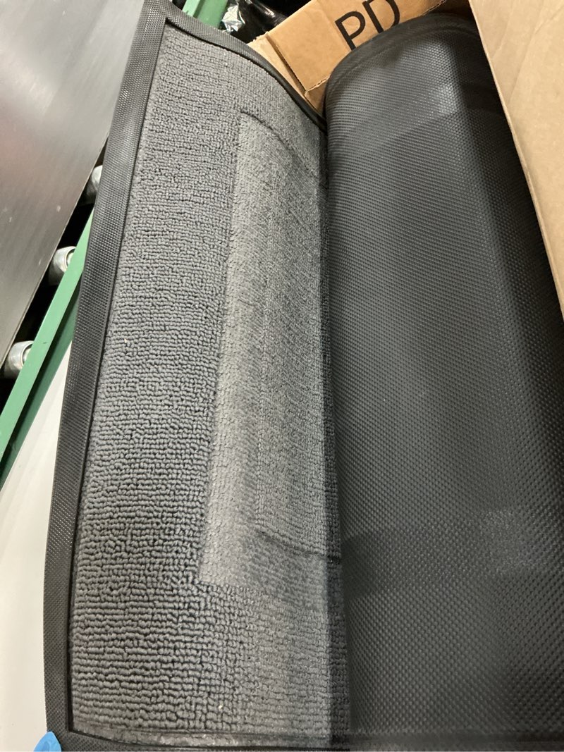Condition photo showing Good Condition for olanly front door mat indoor outdoor entrance, waterproof all-season, all-weather doormat, sturdy natural rubber, low profile, easy clean patio porch entryway mat, 35x23, charcoal gray charcoal gray classic border rectangular 35" x 23"