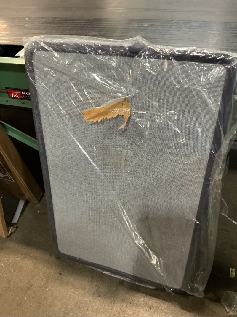 Condition photo showing As Is for quartet bulletin board, fabric, 3 x 2 feet, office bulletin boards, contour navy blue plastic frame (7693be)
