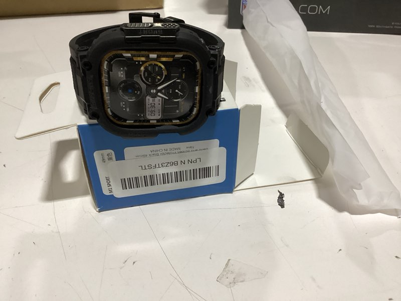 Condition photo showing New/Like New for amband m1 sport case band for apple watch ultra 3/2/1 & se 3/2/1 & series 11 10 9 8 7 6 5 4 3 49mm 46mm 45mm 44mm 42mm 41mm 40mm 38mm, shockproof & scratch resistant rugged bumper for men black 49mm