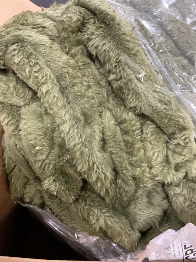 Condition photo showing As Is for Wemore Sherpa Fleece Weighted Blanket for Adult, 15 lbs Dual Sided Cozy Fluffy Heavy Blanket, Ultra Fuzzy Throw Blanket with Soft Plush Flannel Top, 48 x 72 inches, Grey on Both Sides