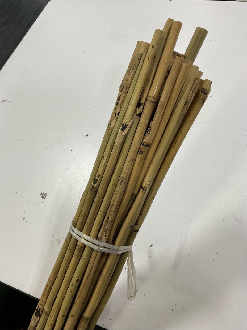 Condition photo showing Good Condition for garden stakes 4ft, natural bamboo stakes 4 feet, thicker sturdy plant stakes 25 pack for tomatoes, beans, flowers, potted and more climbing plants 4ft, pack of 25