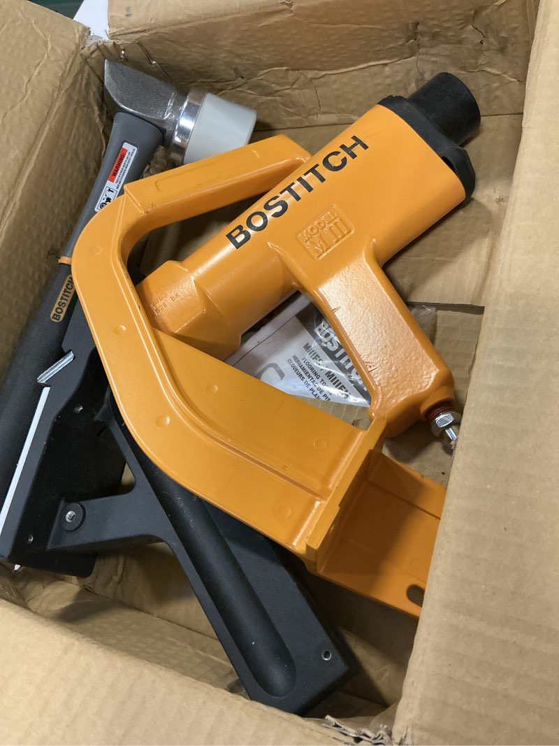 Condition photo showing As Is for BOSTITCH Flooring Stapler, Pneumatic, 1-1/2-Inch to 2-Inch (MIIIFS), Bostitch Gold and Black