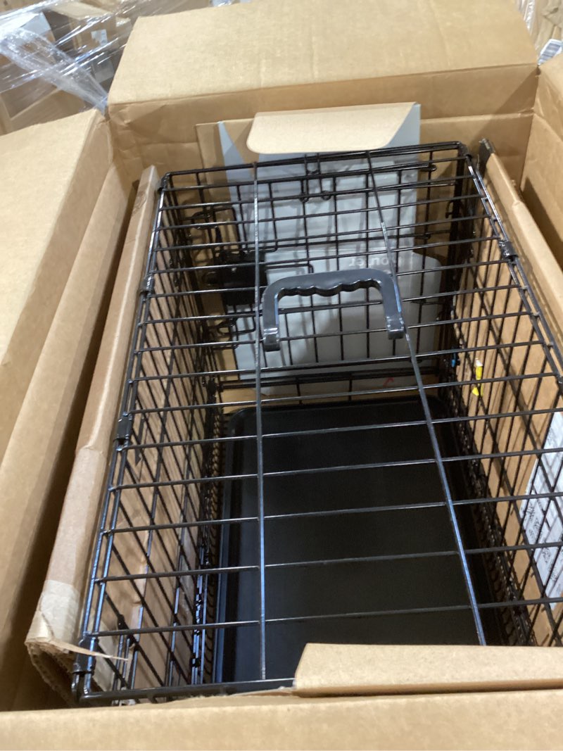 Condition photo showing Good Condition for amazon basics portable, foldable metal wire dog crate with removable tray, single door, divider panel, collapsible for travel, 22 x 13 x 16 in, black 22.0"l x 13.0"w x 16.0"h single door w/ divider