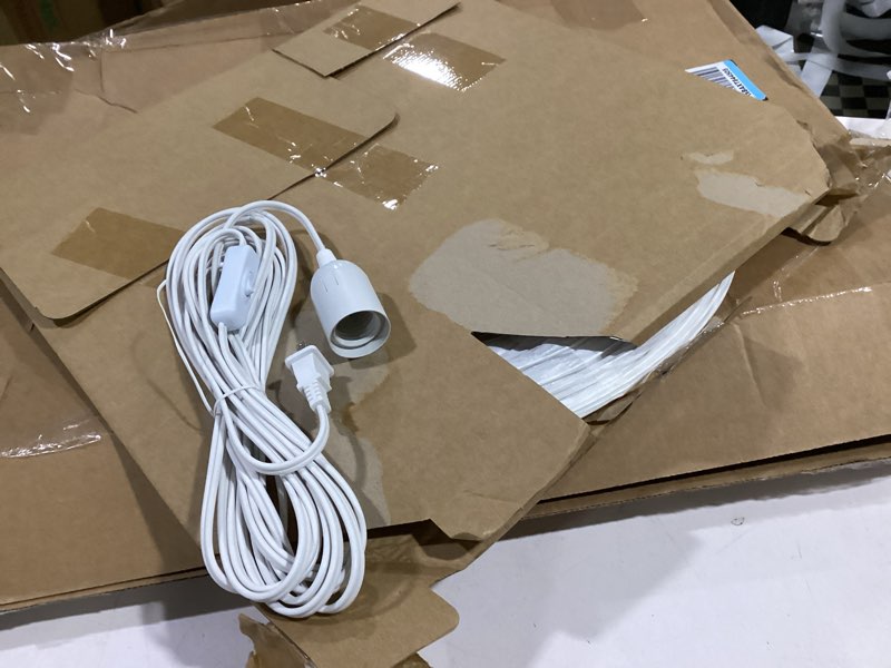 Condition photo showing As Is for 2 Sets Jumbo Round Paper Lanterns with Lamp Cord Cable White Hanging Paper Lanterns Chinese Japanese Pendant Hanging Lamp for Birthday Wedding Bridal Anniversary Party Decoration(20 Inch) 20 Inch Round