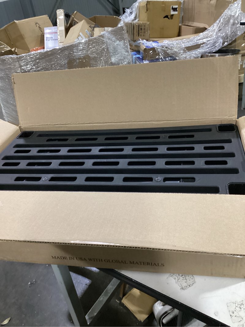Condition photo showing As Is for iris usa 5-shelf light duty plastic storage shelves, 250lb capacity, 64"h x 24"w x 12"d, medium modular shelving unit storage organizer for garage, home, bathroom & laundry, storage rack - black