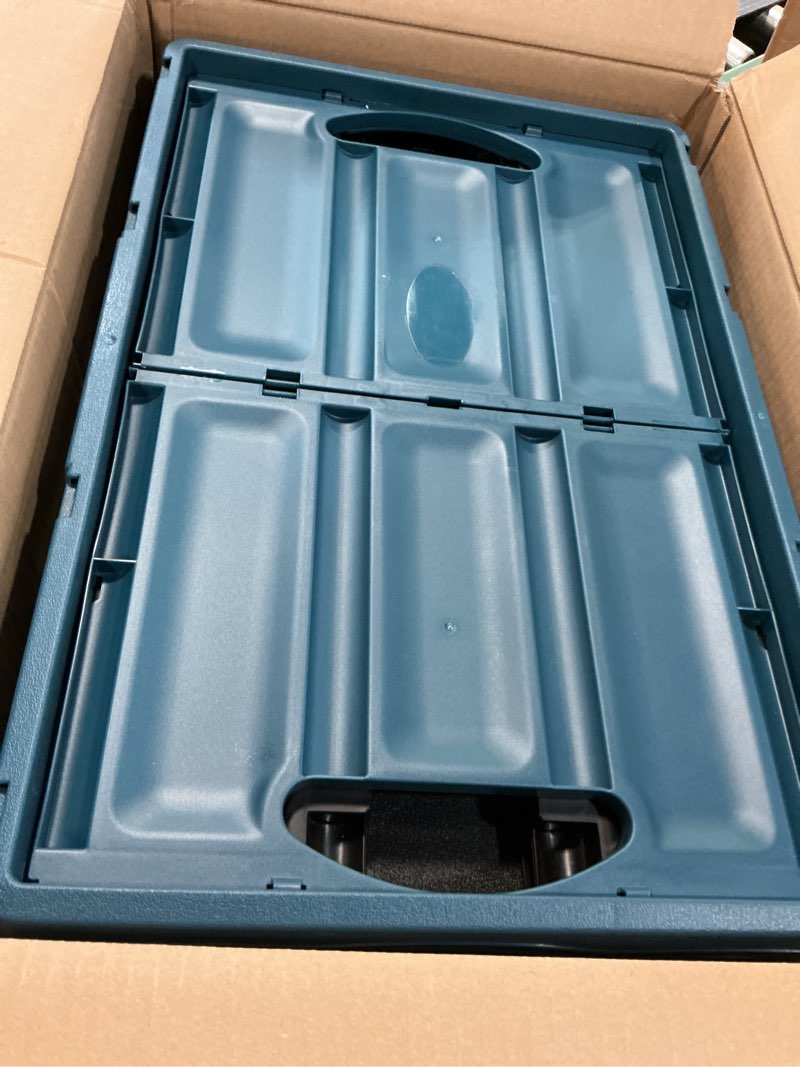 Condition photo showing Good Condition for CleverMade Collapsible Storage Bins - Ocean 3 Pack 46L / 12 Gal holds 66 lbs - Stackable Containers Heavy Duty Capacity Crates Space-Saving Ocean 46L - 3 Pack