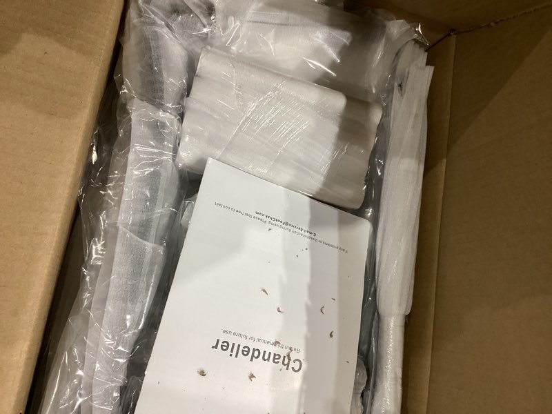 Condition photo showing Good Condition for Black Chandelier, Modern Dining Room Light Fixture 8 Light Candle Chandelier Over Table 44in Metal Chandeliers Lighting for Living Room Entry Master Bedroom Bathtub Kitchen 8-Light Black