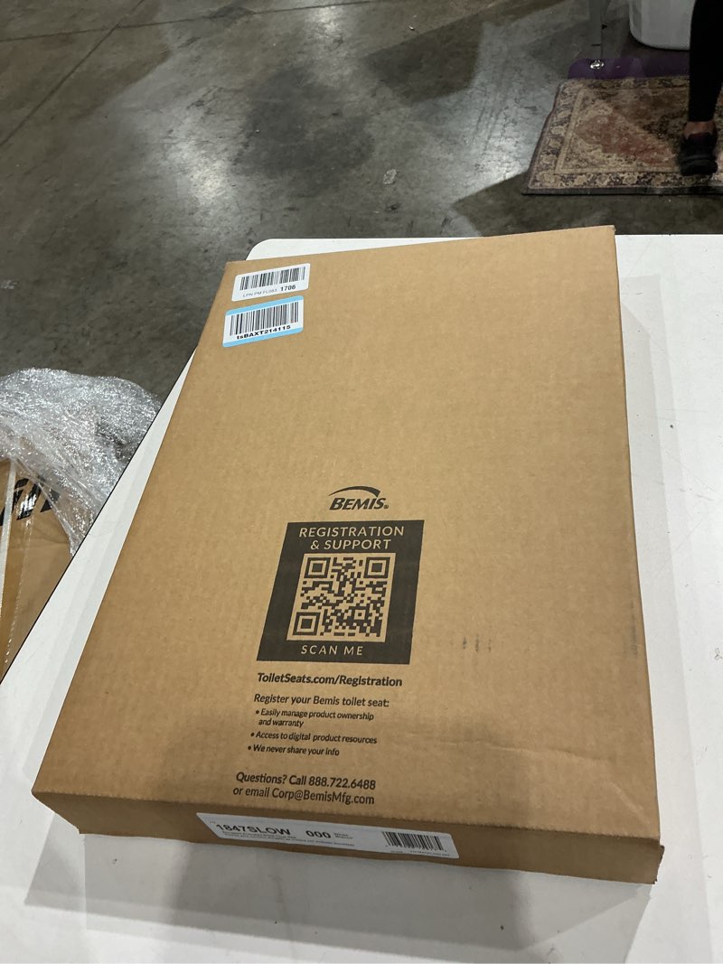 Condition photo showing New/Like New for mayfair cassel slow close toilet seat, easy clean, non slip premium wood seat, easy install, made in usa, elongated, white elongated 1 - toilet seat
