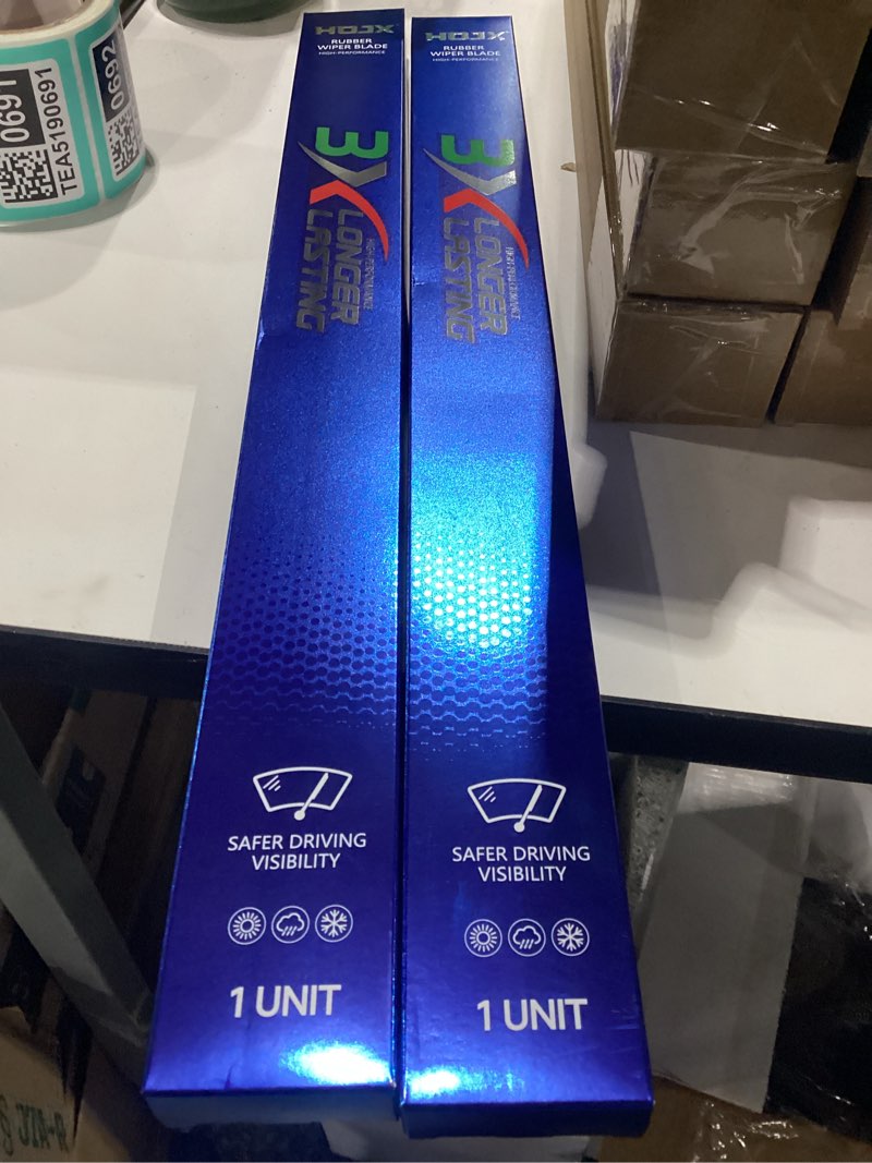 Condition photo showing New/Like New for quiet front windshield wiper blades 22 inch and 21 inch set of 2, oem quality all-season windshield wipers,u&j-hook for my car/automotive replacement, easy to install oem replacement parts front(22" and 21")