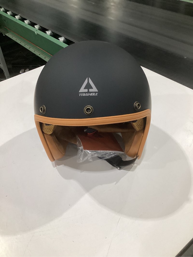 Condition photo showing Good Condition for triangle 3/4 motorcycle helmet,retro open face adults helmets with visor,half face moped helmet for men & women,dot approved helmets for cruiser scooter(xl) x-large glossy white