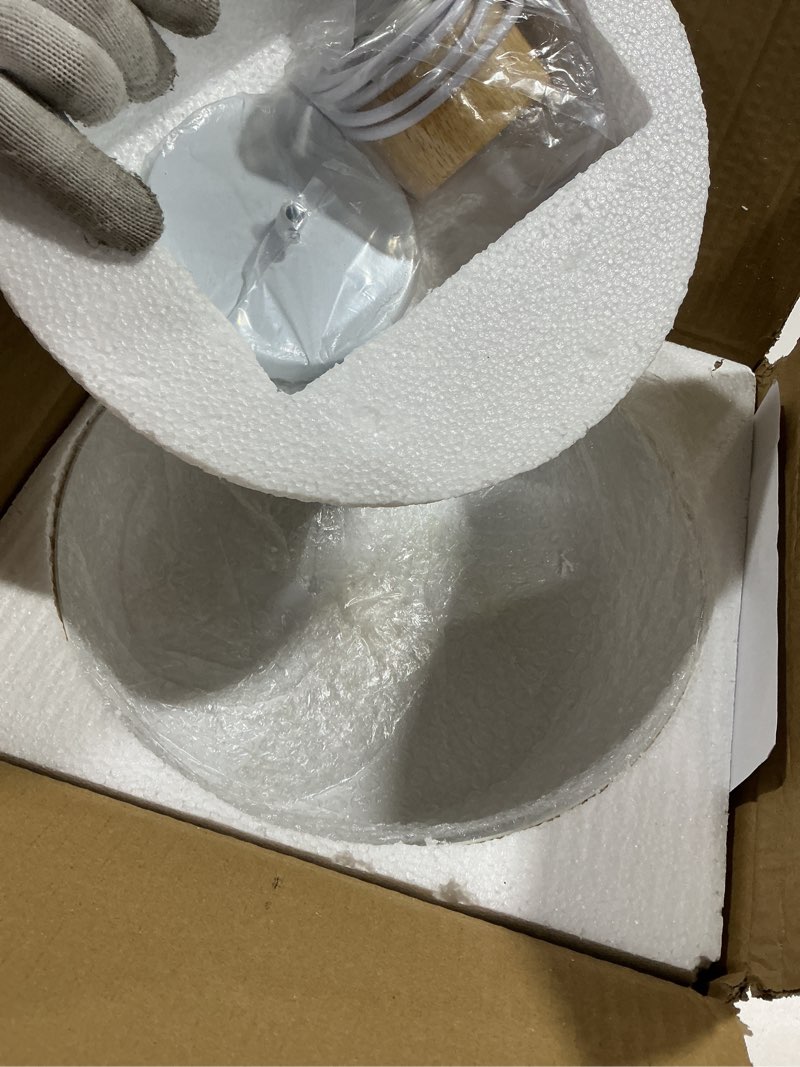 Condition photo showing Good Condition for Metal Pendant Light Fixture, Modern Macaron Color Ceiling Hanging Lamp, Nordic E26 Simple Light for Kitchen Island Dining Room Loft Bar (Yellow)