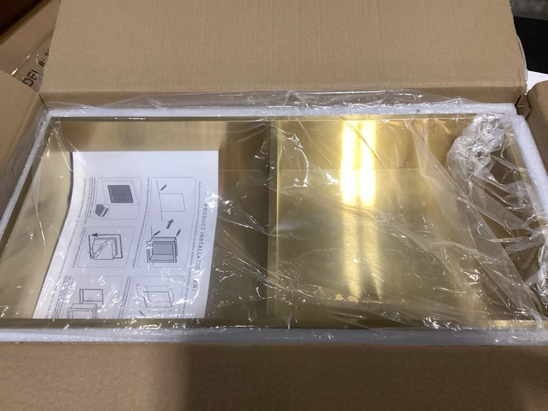 Condition photo showing New/Like New for sanitemodar shower niche, stainless steel shower niche no tile needed, recessed for bathroom storage (brushed gold, 12x24,double) brushed gold 12" x 24", double