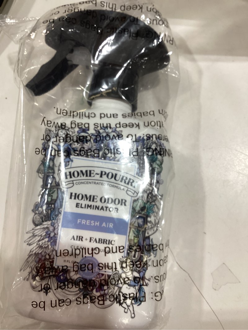 Condition photo showing Good Condition for home-pourri air + fabric multi-purpose odor freshener spray, 11 fl oz, up to 570 uses, fresh air scent, room deodorizer with essential oils, for carpets, couches, bedding & curtains