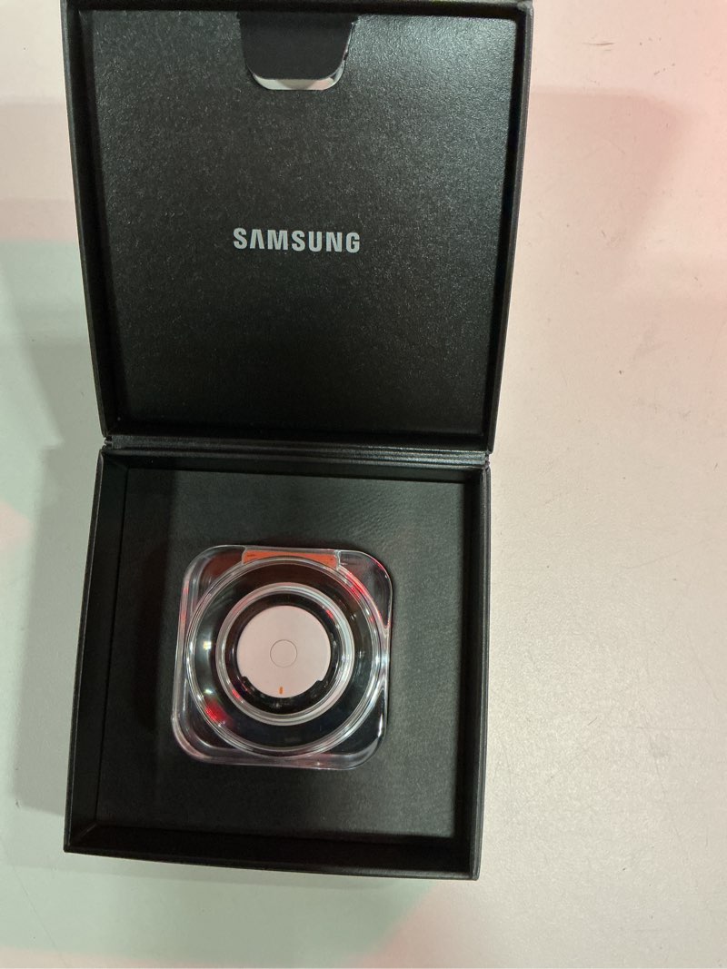 Condition photo showing Good Condition for samsung galaxy ring, ai smart ring, size first w/sizing kit, no app subscription, fitness monitor, sleep tracker, up to 7-day battery, size 13, titanium black [us version, 1yr manufacturer warranty] ring only black 13