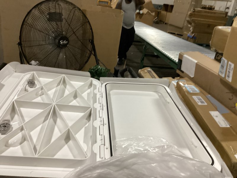 Condition photo showing Good Condition for marine boat hatch deck cover white/black rectangle boat hatch & lid with 316 stainless steel handle for bass fishing yacht waterproof sailboat 23.86"*13.9" white