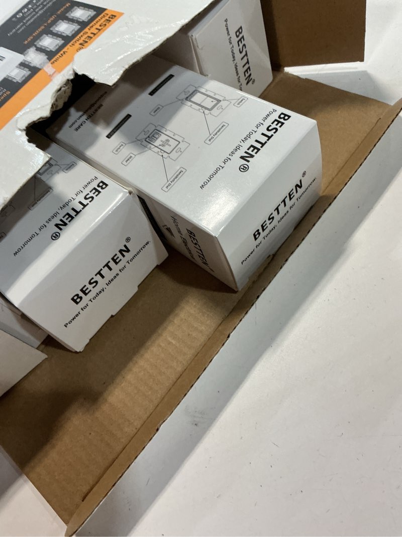 Condition photo showing New/Like New for bestten 5 pack dimmer light switch, single pole or 3-way, compatible with dimmable led, cfl, incandescent and halogen bulb, led slide dimmer switch, neutral wire not required, 120vac, ul listed, white 5 white