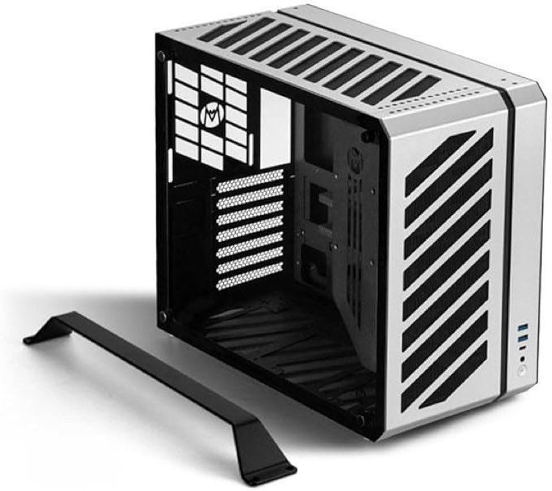 Mechanic Master C34Pro Compact Desktop PC Case with Carry Handle | 360mm AIO Support, ATX/E-ATX (27cm Width), Long GPU Compatibility, Modular Design & Switchable 5-Slot Mode(Moonlight Silver)