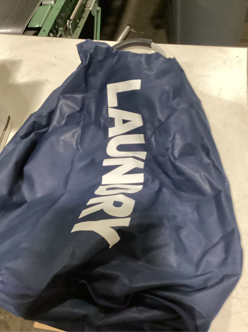 Condition photo showing Good Condition for dokehom 125l x-large collapsible washing laundry basket bag (7 colors) for bedroom, fabric (dark blue, xl) | freestanding tall washing bin & foldable laundry bag. high-capacity clothes basket with durable sturdy handles dark blue 125l