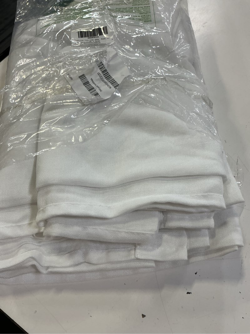 Condition photo showing Good Condition for nicetown thick linen white curtains 90 inch length, grommet flax linen blend window treatments privacy with light filtering drapes for bedroom/living room, w55 x l90, 2 panels white 55"w x 90"l (pack of 2)