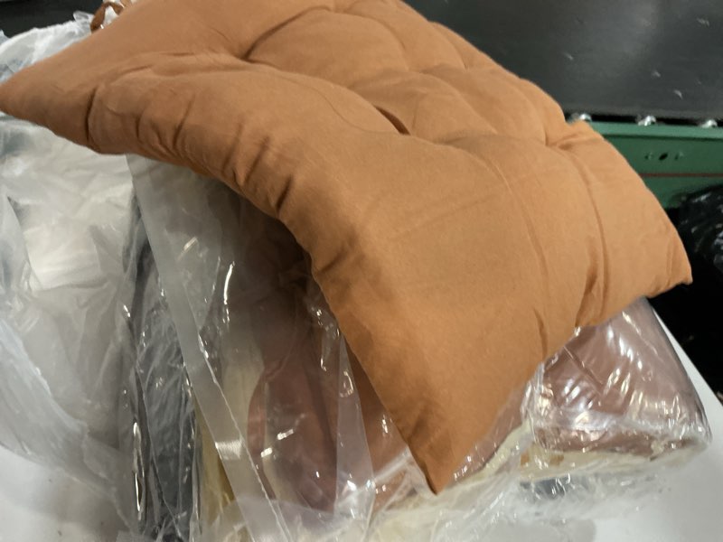 Condition photo showing Good Condition for geetery 12 pcs floor pillows bulk seating cushions for floor chair 15.7'' large meditation cushion for yoga living room tatami bedroom balcony office (coffee color,square) coffee color 12