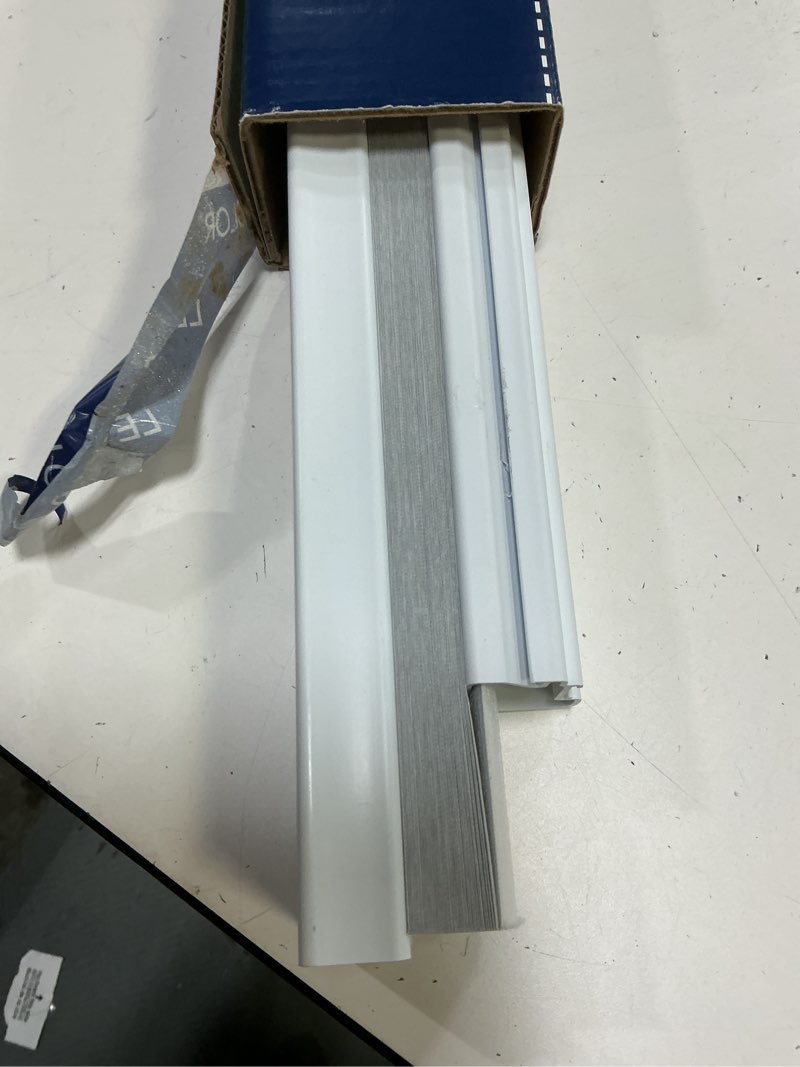 Condition photo showing As Is for levolor  trim+go 36-in x 72-in snow blackout cordless cellular shade  