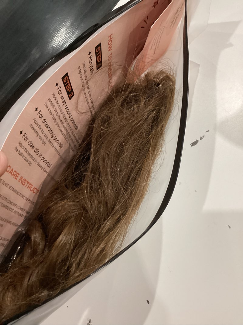 Condition photo showing As Is for SEIKEA Cheer Ponytail Hair Piece, 14" Curly Cheerleader Hairpiece Ponytail Extension for Cheerleader Competition, Dance Warm Mocha Melt