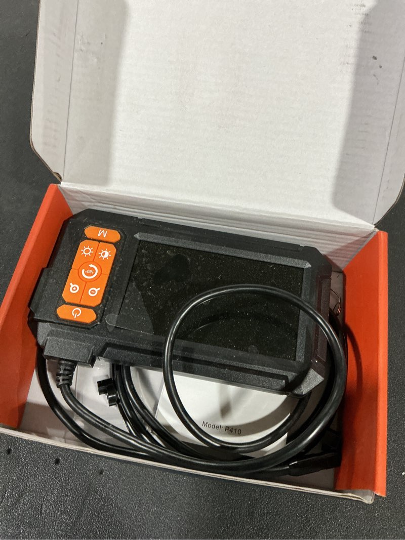 Condition photo showing As Is for Daxiongmao Endoscope Camera with Light, Borescope Camera with 4.3" IPS Screen, 1080P HD with 8 LED Lights, Semi-Rigid Cord Bore Scope, Gadgets for Men & Tools for Men P410-Orange