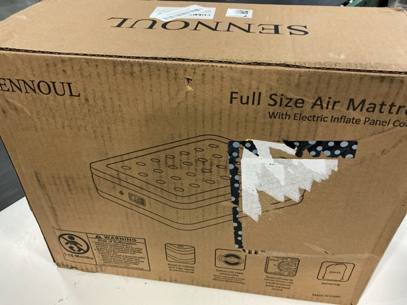 Condition photo showing New/Like New for sennoul air mattress full with built in pump,upgraded blow up bed full size,2 mins quick self inflatable/deflation,18"/650lbs max, strong support,no leakage,no odor,for home,guests,camping,travel 18" full