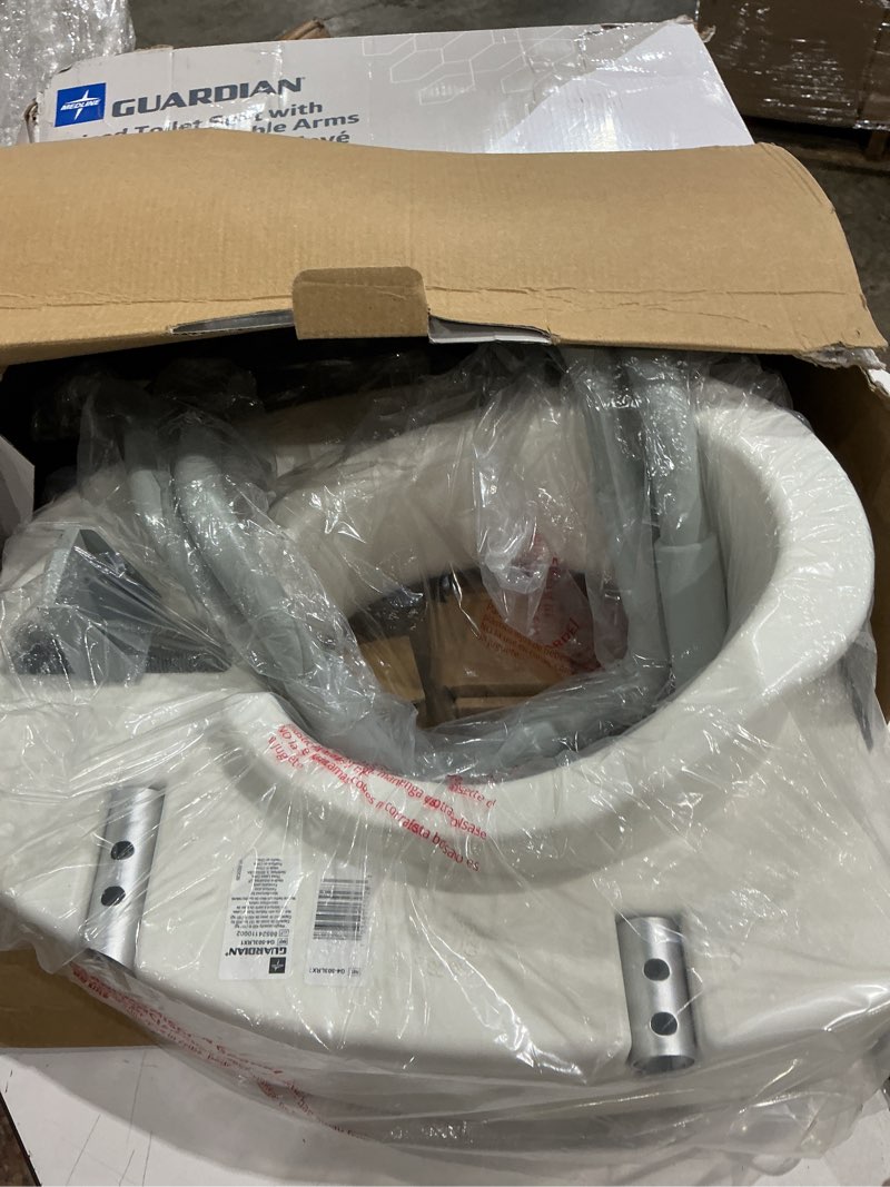 Condition photo showing Good Condition for medline 5  elongated raised toilet seat  with lock and removable padded arms