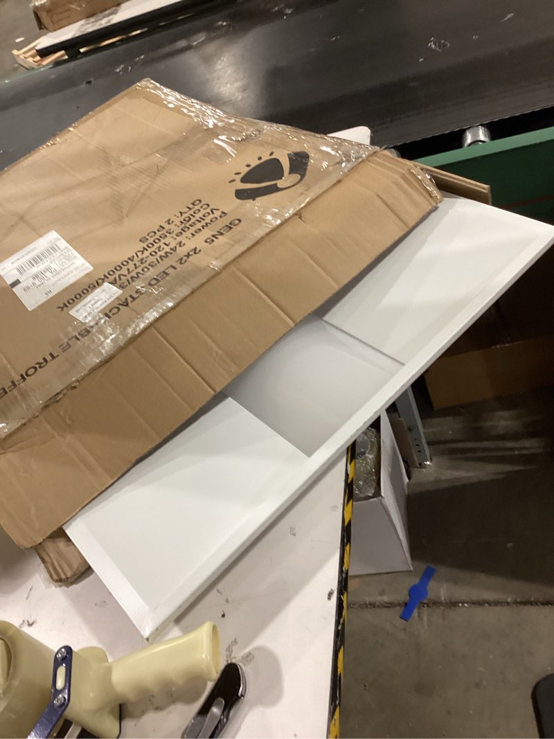 Condition photo showing As Is for 2x2FT LED Troffer Panel Light,24W/30W/36W,3500K/4000K/5000K Tunable,0-10V Dimmable,LED Drop Ceiling Light,120-277V, ETL & DLC Qualified 2 Pack 2X2 FT 2 pack