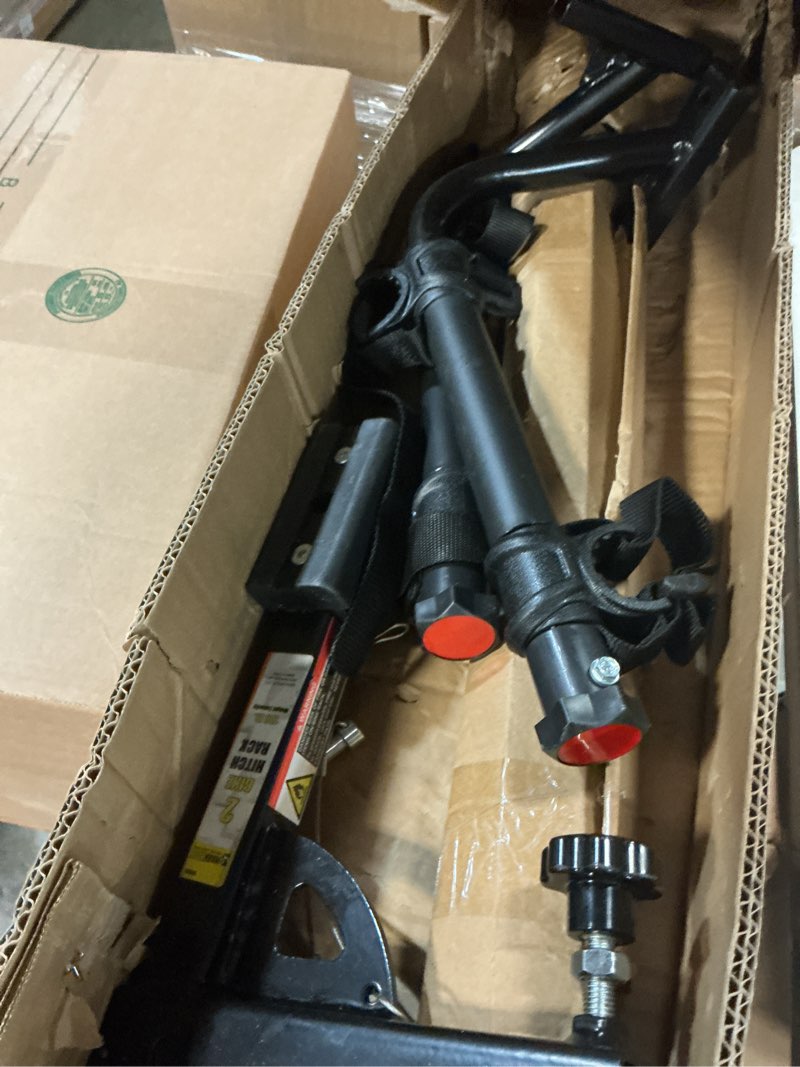 Condition photo showing Good Condition for 2 bike rack bicycle carrier racks hitch mount double foldable rack for cars truck suv fits 2" hitch receiver, including anti-rattle hitch tightener