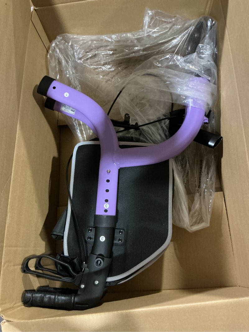 Condition photo showing Good Condition for soundfuse 3 wheel walkers for seniors, lightweight foldable aluminum rollator walker, height adjustable three wheel walker, purple