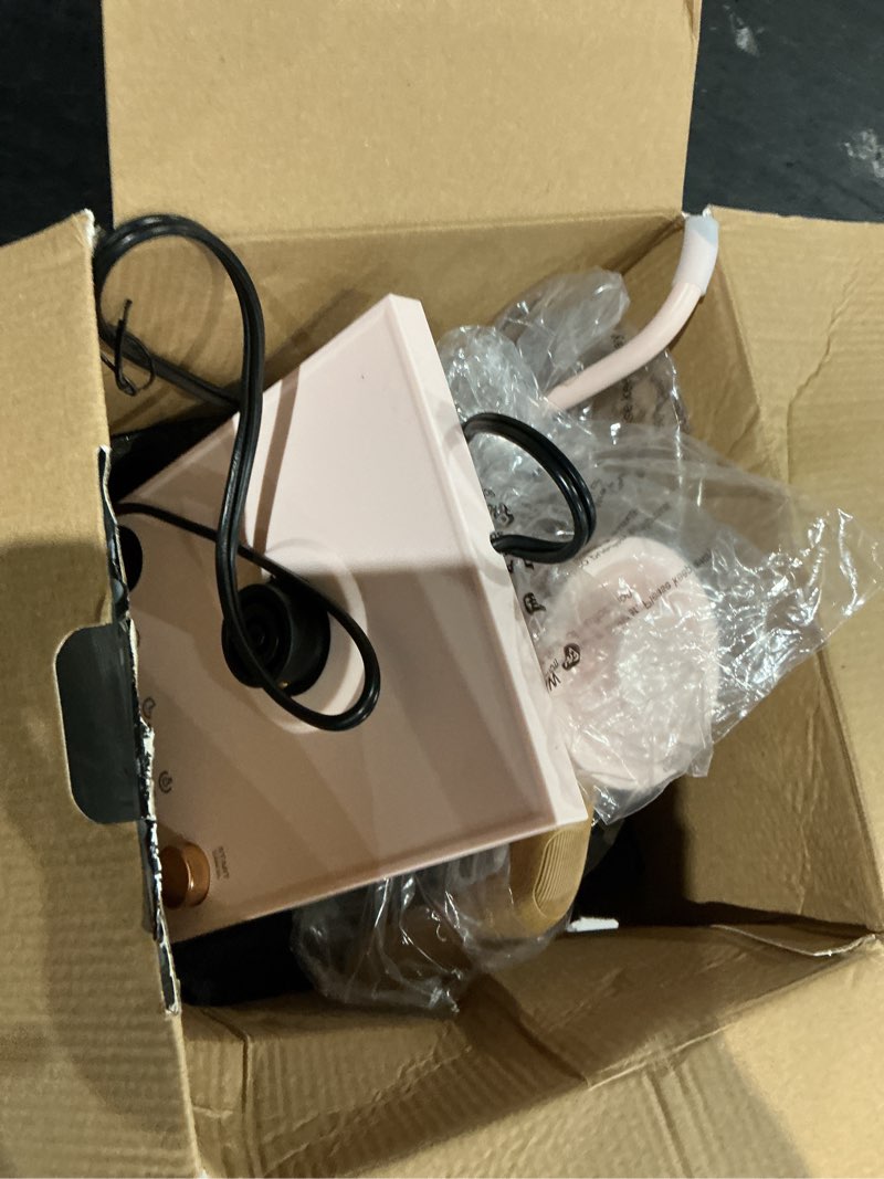 Condition photo showing As Is for intasting electric kettles, gooseneck electric kettle, ±1? temperature control, stainless steel inner, quick heating, for pour over coffee, brew tea, boil hot water, 0.9l pink