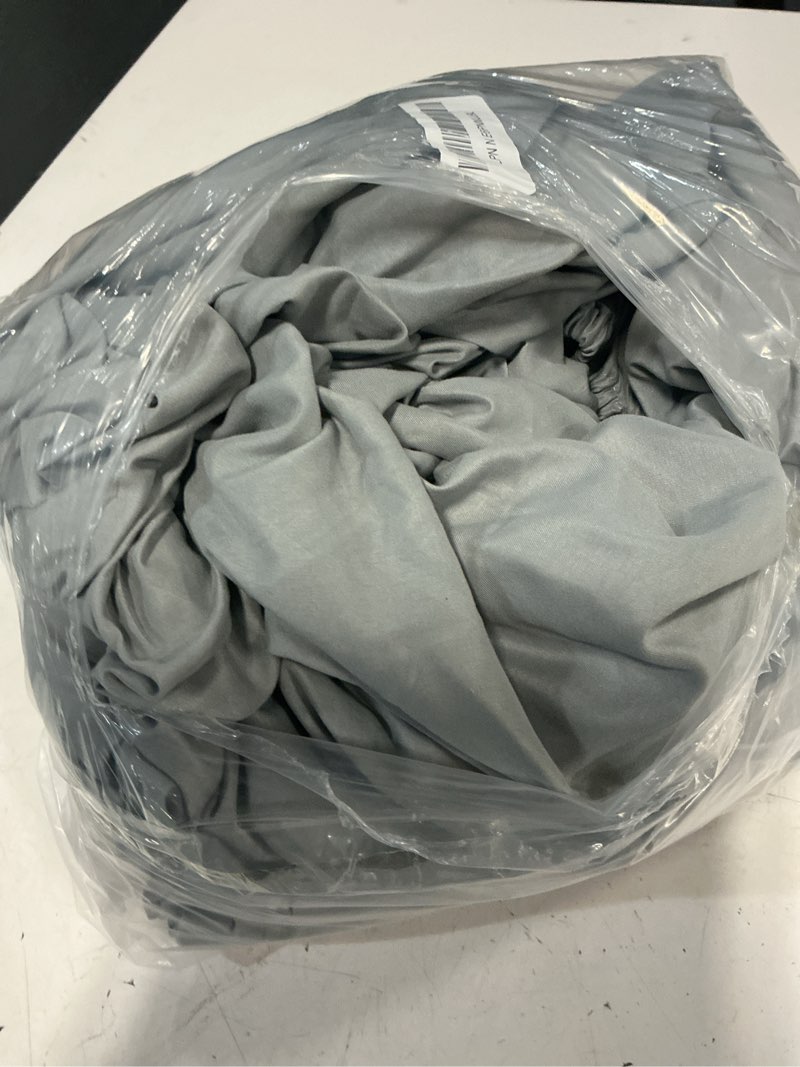 Condition photo showing Good Condition for decolure satin bed sheets - 4 piece luxury silky king size bedding set - softer than silk, wrinkle-free with 15” deep pocket fitted sheet, perfect for hair & skin, gifts for women (grey) grey king