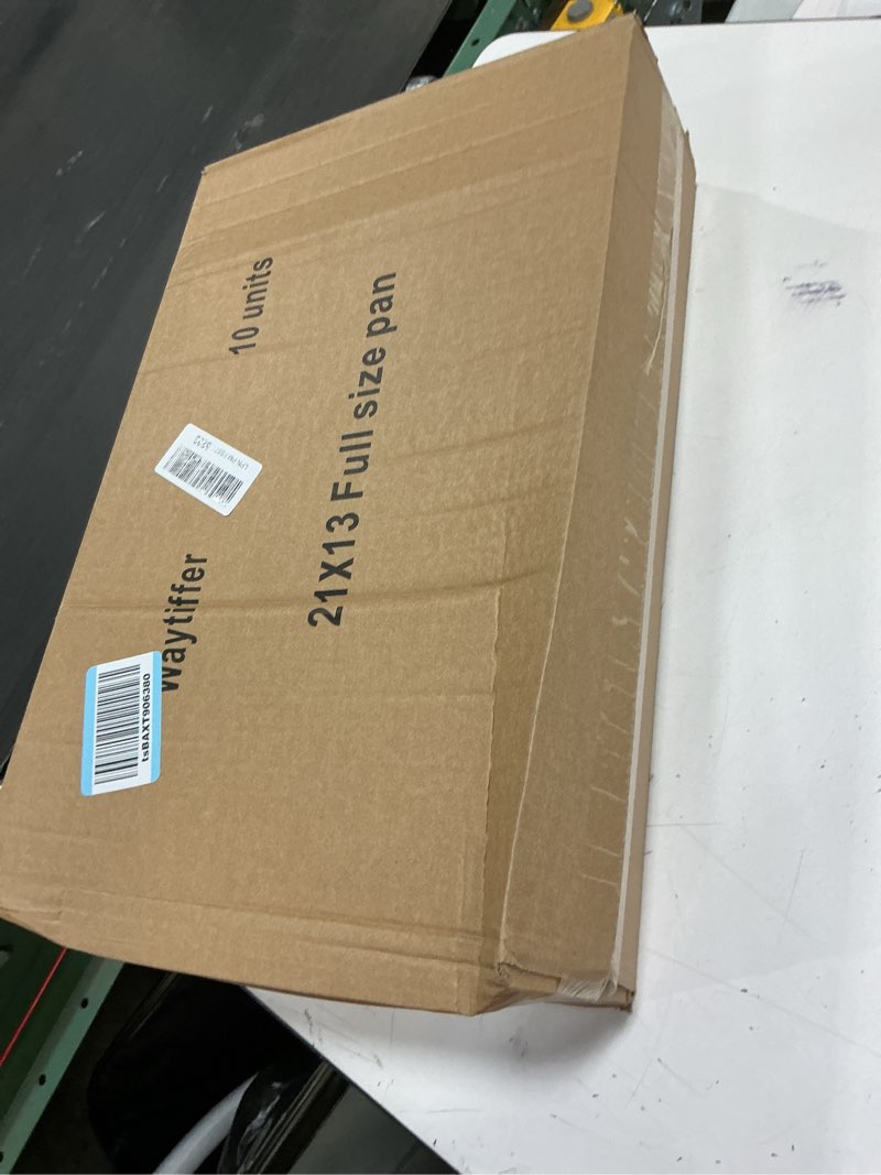 Condition photo showing New/Like New for Aluminum Deep Foil Pans Full Size, Large Disposable Roasting & Baking Pan, 21"x13" (10 Pack) Extra Heavy Duty Chafing Trays for Hotels, Restaurants, Heating, Buffets & Bakeware