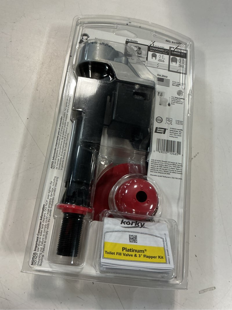 Condition photo showing Good Condition for Korky 830MP QuietFILL Platinum Toilet Fill Valve and Premium Large 3-Inch Flapper-Easy to Install-Made in USA 7-3/4 In. - 13-1/2 In.