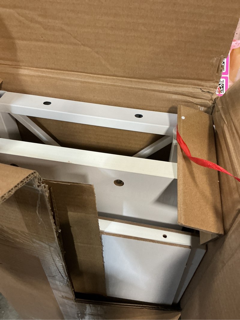 Condition photo showing As Is for fatorri 6 cube storage organizer shelf, wood and metal cubby bookshelf, modern cube book shelf (white oak) white oak 6 cube