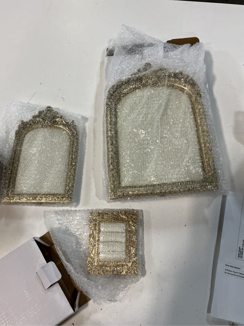Condition photo showing Good Condition for 3 pcs jewelry display stand organizer, gold vintage ring holder, resin necklace holder organizer, photo frame earring holder, jewelry holder for wedding, selling, room decor (black)