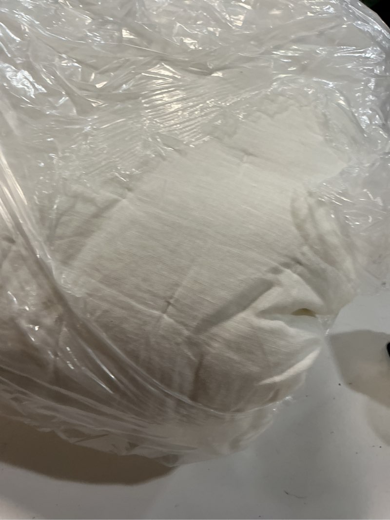 Condition photo showing As Is for european linen dream quilt, king/cal king, ivory