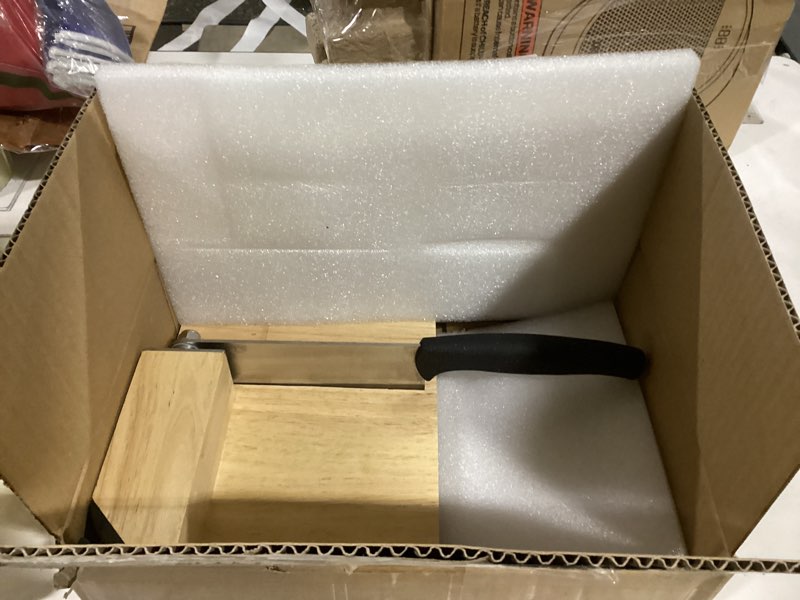 Condition photo showing New/Like New for Moongiantgo Biltong Slicer Jerky Slicer Cutter with Built-in Knife Sharpener Detachable Knife Rubber Wood Base for Beef Jerky Deli Delicatessen Bacon Hard Fruits Vegetables Herb Ginseng Pastry