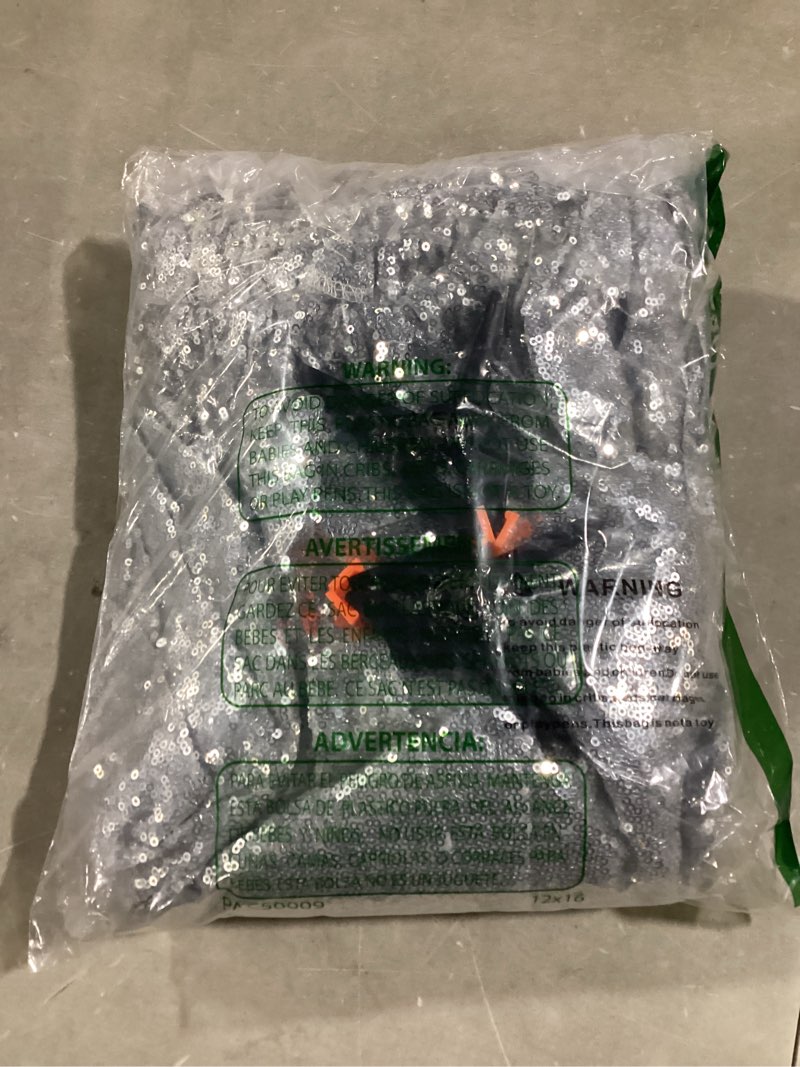 Condition photo showing Good Condition for 7.2ft Sequin Round Glitter Circle Backdrop - Luxurious Golden Photography Background for Birthday Wedding Bridal Baby Shower Party Decor 7.2ft Silver